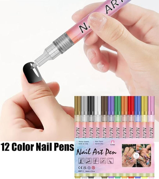 Magic Nail Art Pens Set of 12 Colors | 50% Off